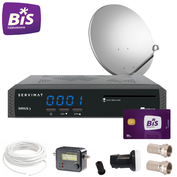 Complete Bis TV 12 months kit for French TV reception via satellite