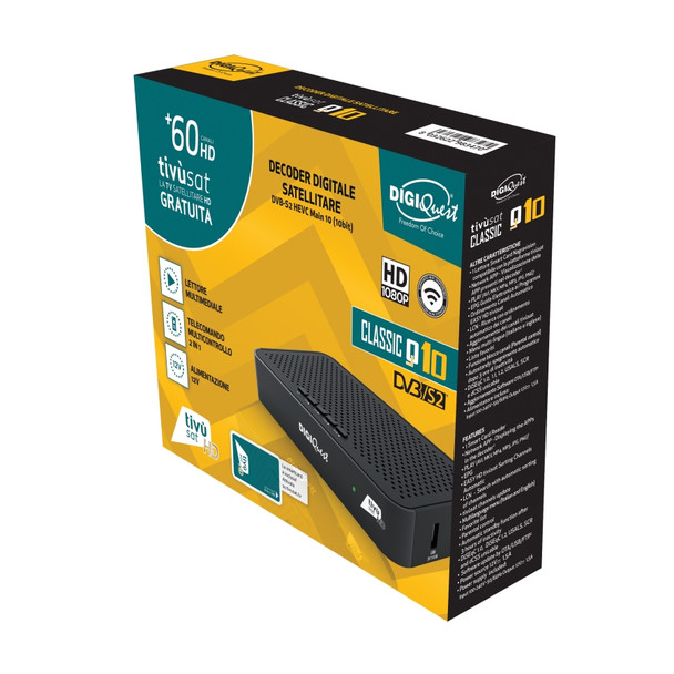 Tivusat Digiquest Classic Q10 Official HD Italian Receiver and Card