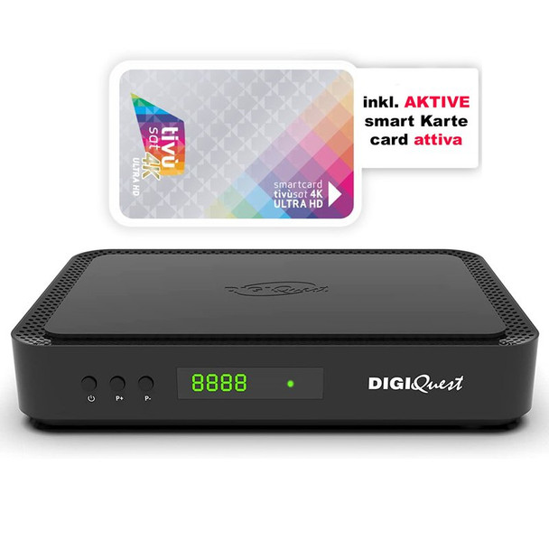 Tivusat Digiquest Q90 Official 4K UHD Italian Receiver and Card